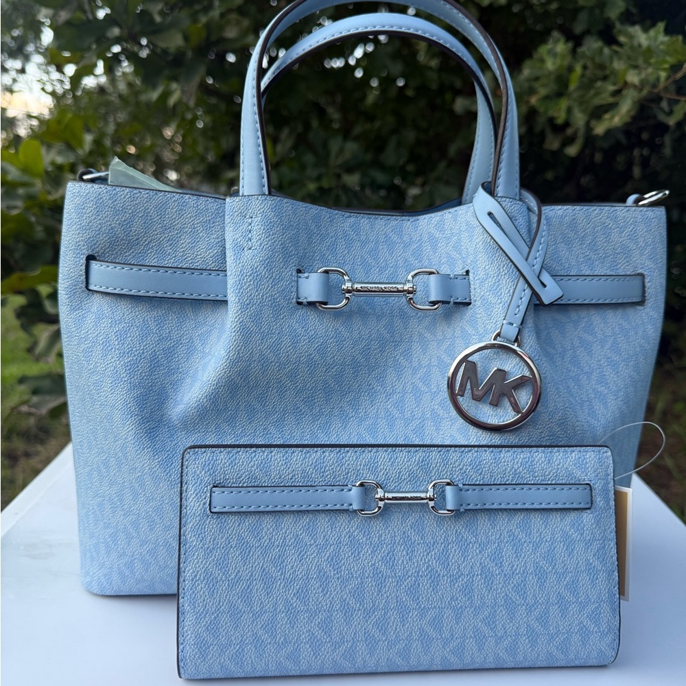 Michael Kors Carson Medium Satchel Shoulder Crossbody Bag WITH matching Wallet